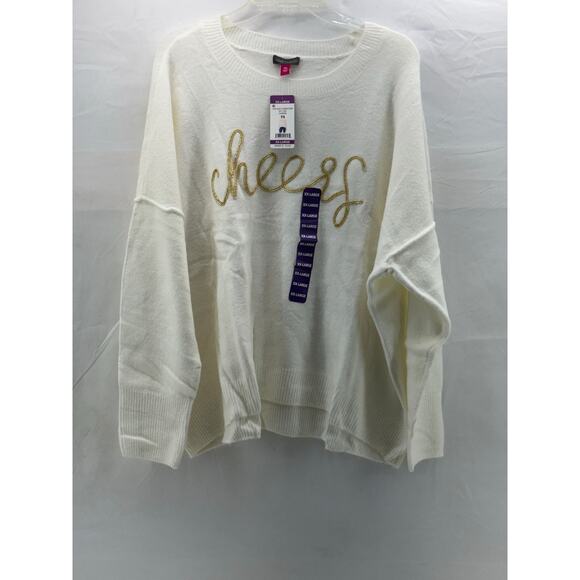 New cream and gold cheers XXL Vince Camuto sweater, soft and cozy. - Picture 1 of 5